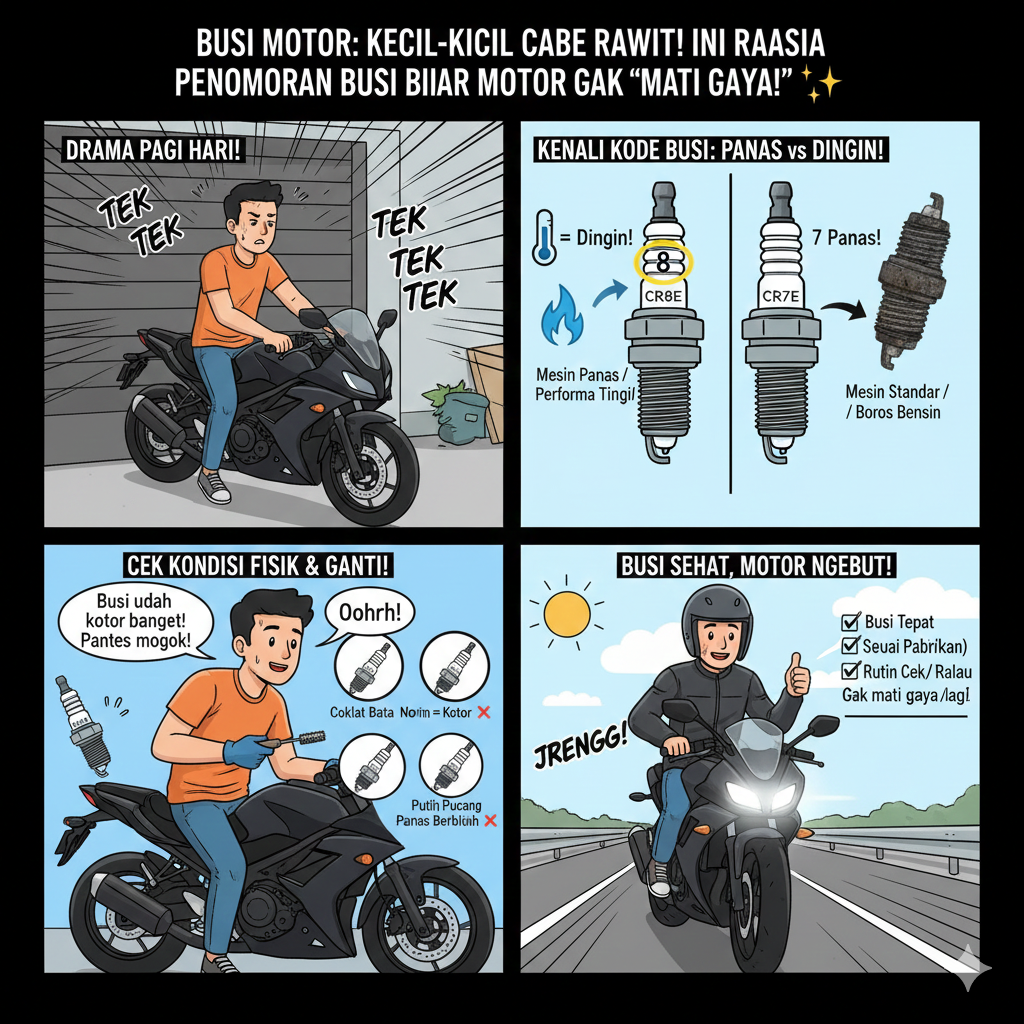 🔥 Busi Motor: Kecil-Kecil Cabe Rawit! Ini Dia Rahasia Penomoran Busi Biar Motor Gak "Mati Gaya"! ✨