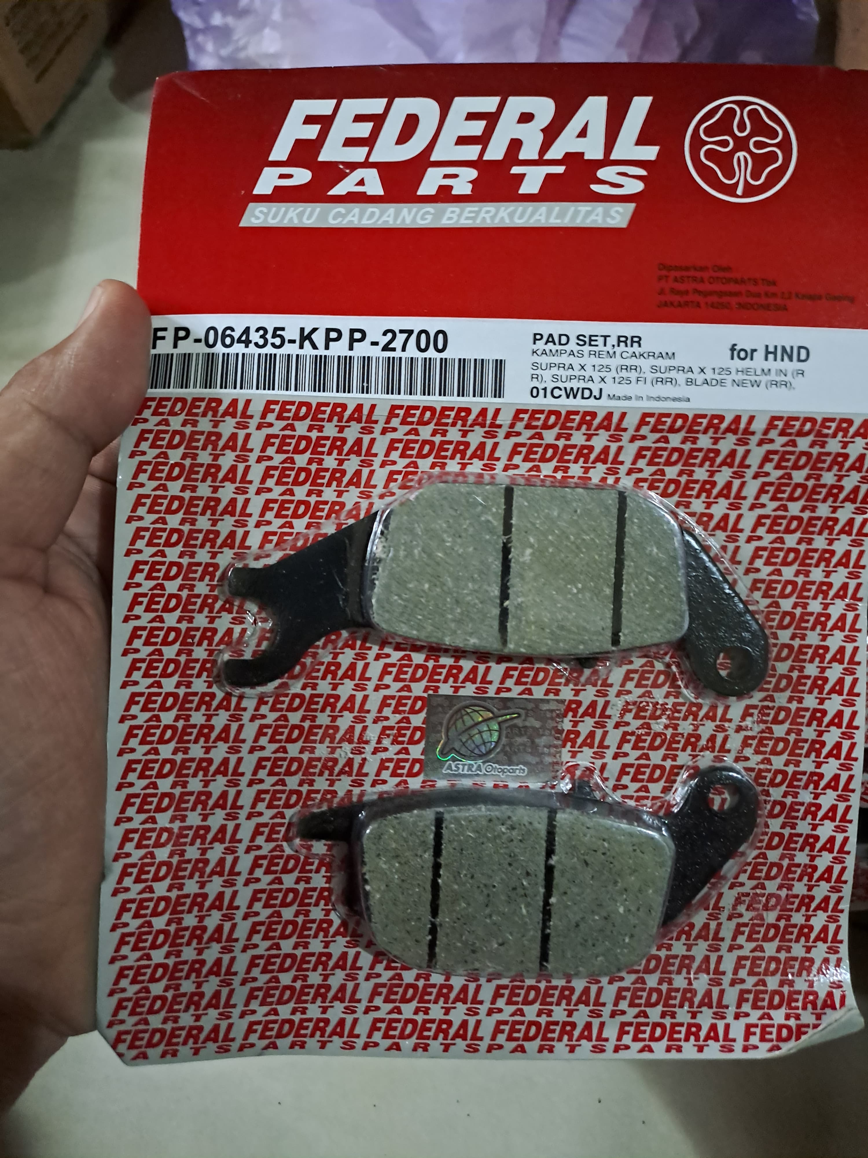 Kampas Cakram Belakang Supra X 125 New-Helm In-FI / Blade New/ Satria FU /Jupiter MX New/Shogun 125 SP/CS1 & Depan Spin