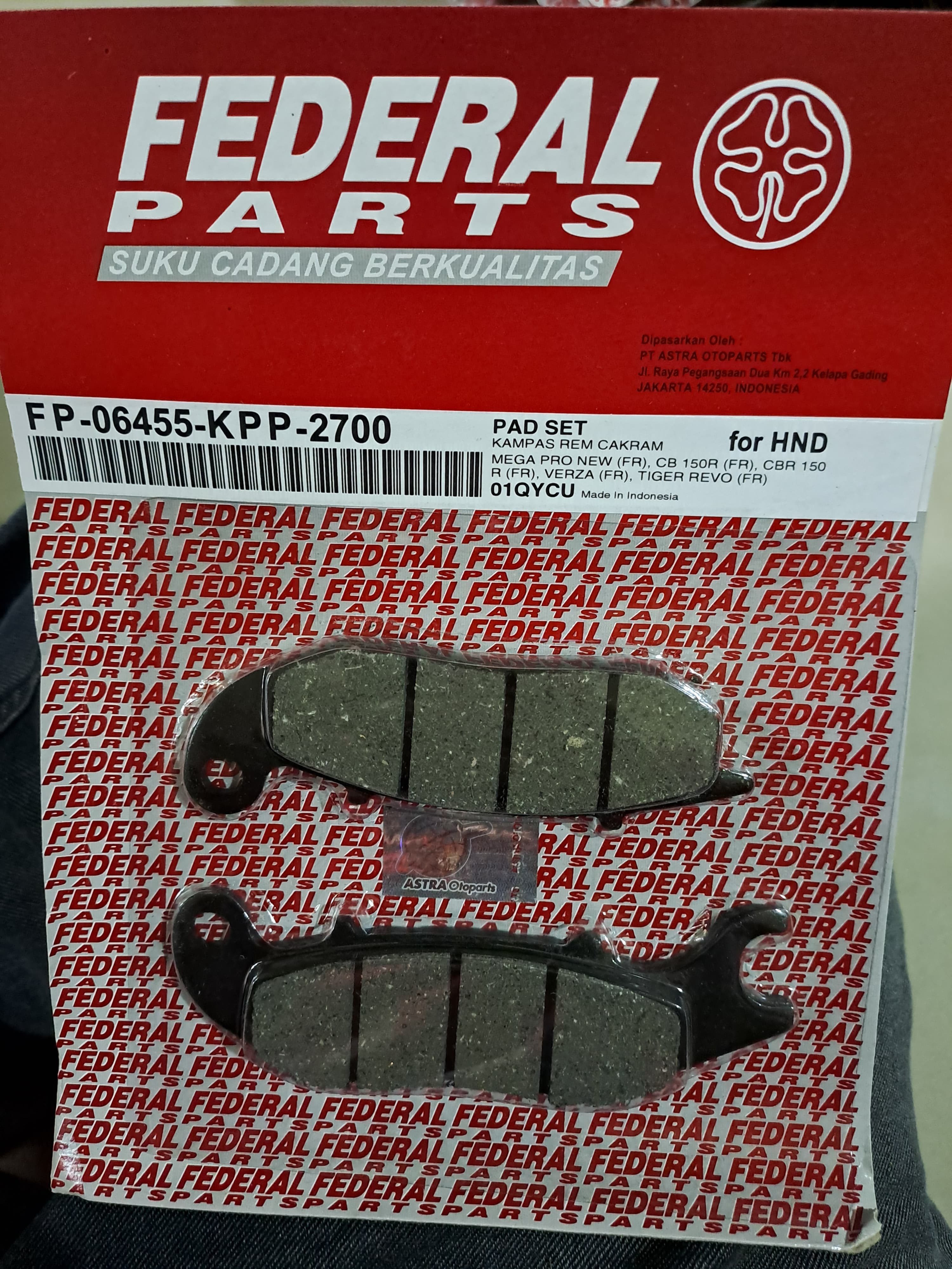 Kampas Cakram Depan Megapro New 150 Monoshok / CBR150R / Verza / CB150R / Tiger Revo